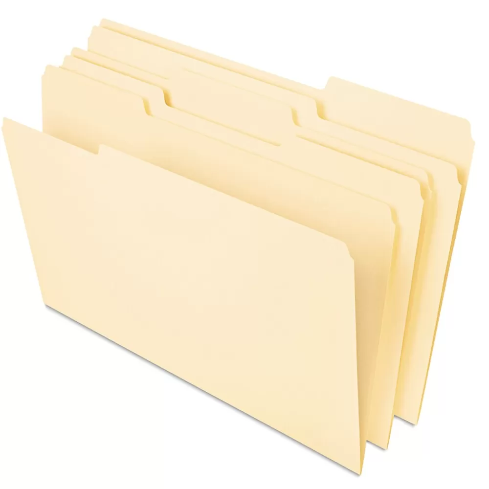 Universal File Folders<Heavy Duty File Folders, 1/3 Cut One-Ply Top Tab, Letter, Manila, 50/pack