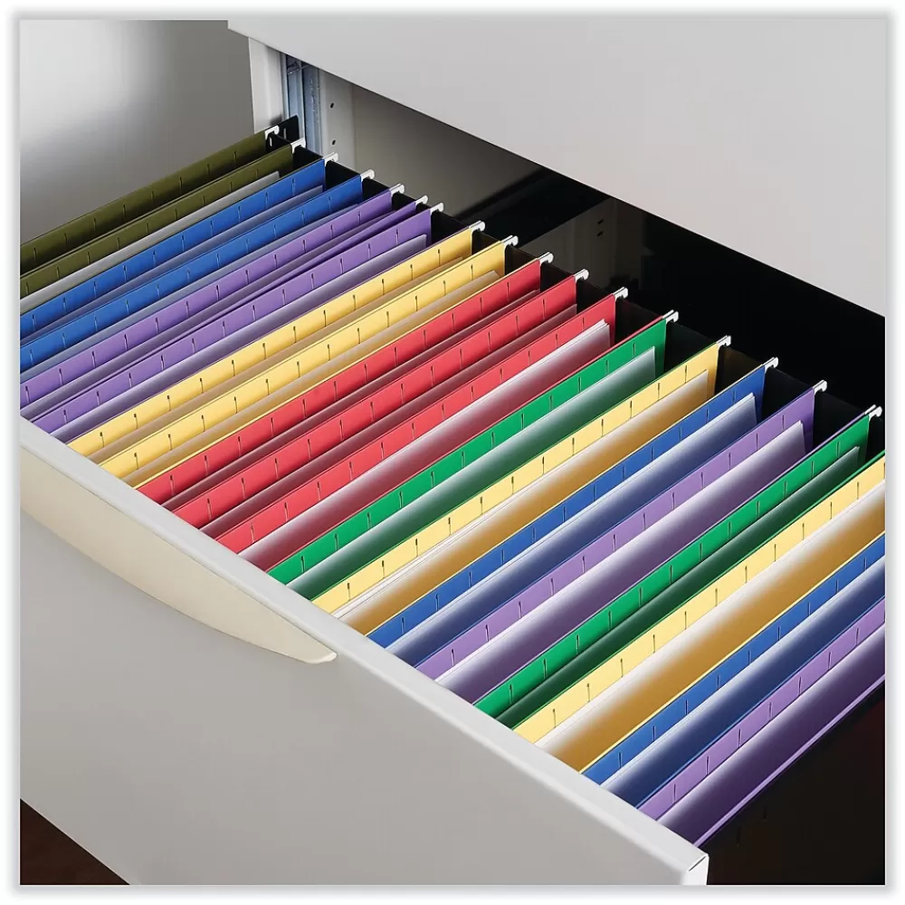 Universal Hanging File Folders<Recycled Hanging File Folder, Legal Size, Red, 25/Box (UNV14218)
