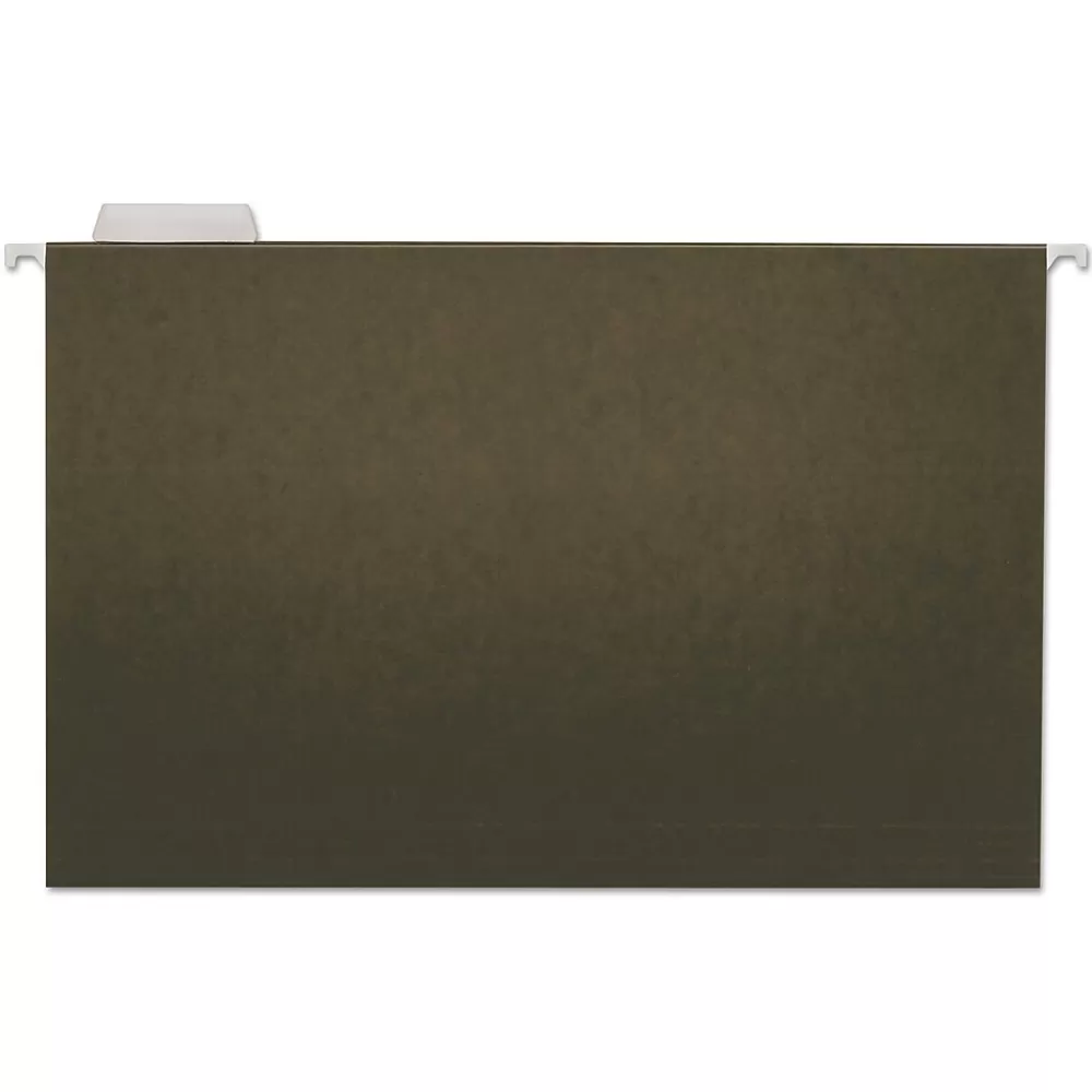 Universal Hanging File Folders<Recycled Hanging File Folder, Legal Size, Standard Green, 25/Box (UNV14215)