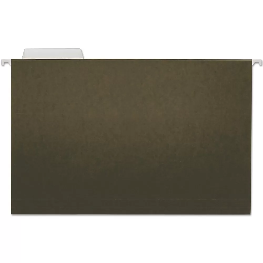 Universal Hanging File Folders<Recycled Hanging File Folder, Legal Size, Standard Green, 25/Box (UNV14213)