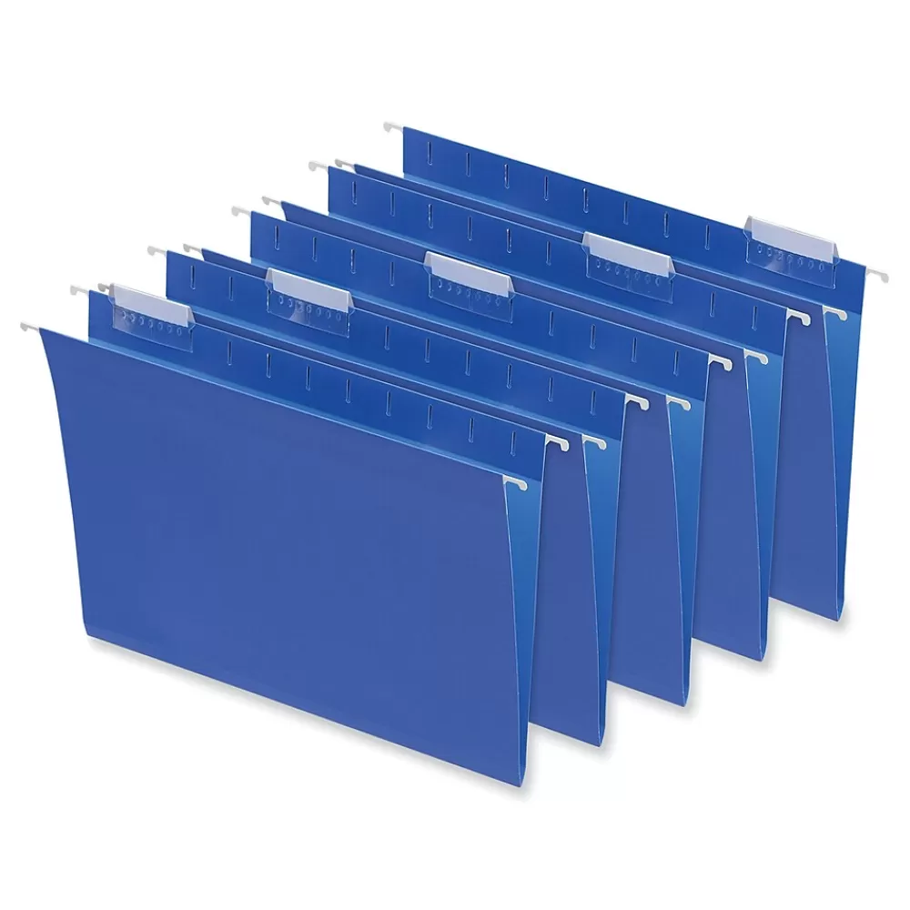 Universal Hanging File Folders<Recycled Hanging File Folder, Letter Size, Blue, 25/Box (UNV14116)