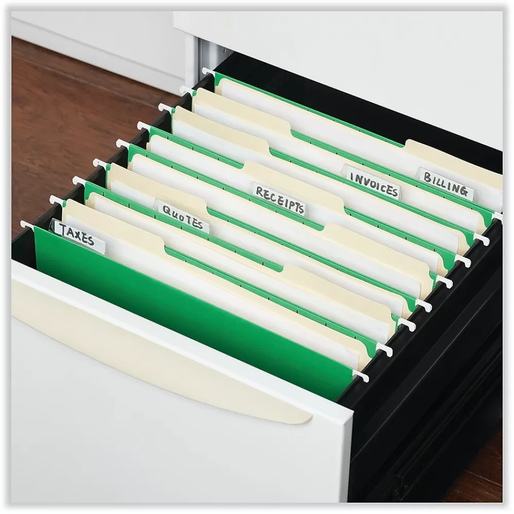 Universal Hanging File Folders<Recycled Hanging File Folder, Letter Size, Bright Green, 25/Box (UNV14117)