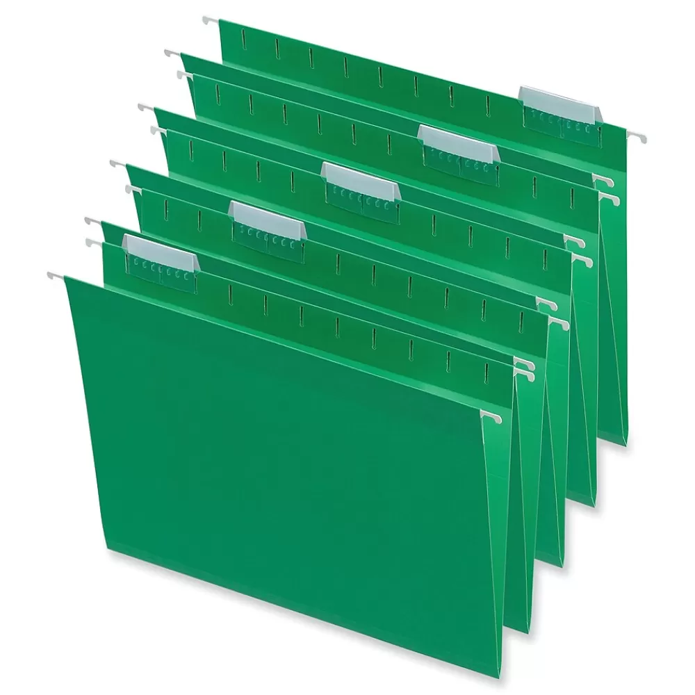 Universal Hanging File Folders<Recycled Hanging File Folder, Letter Size, Bright Green, 25/Box (UNV14117)