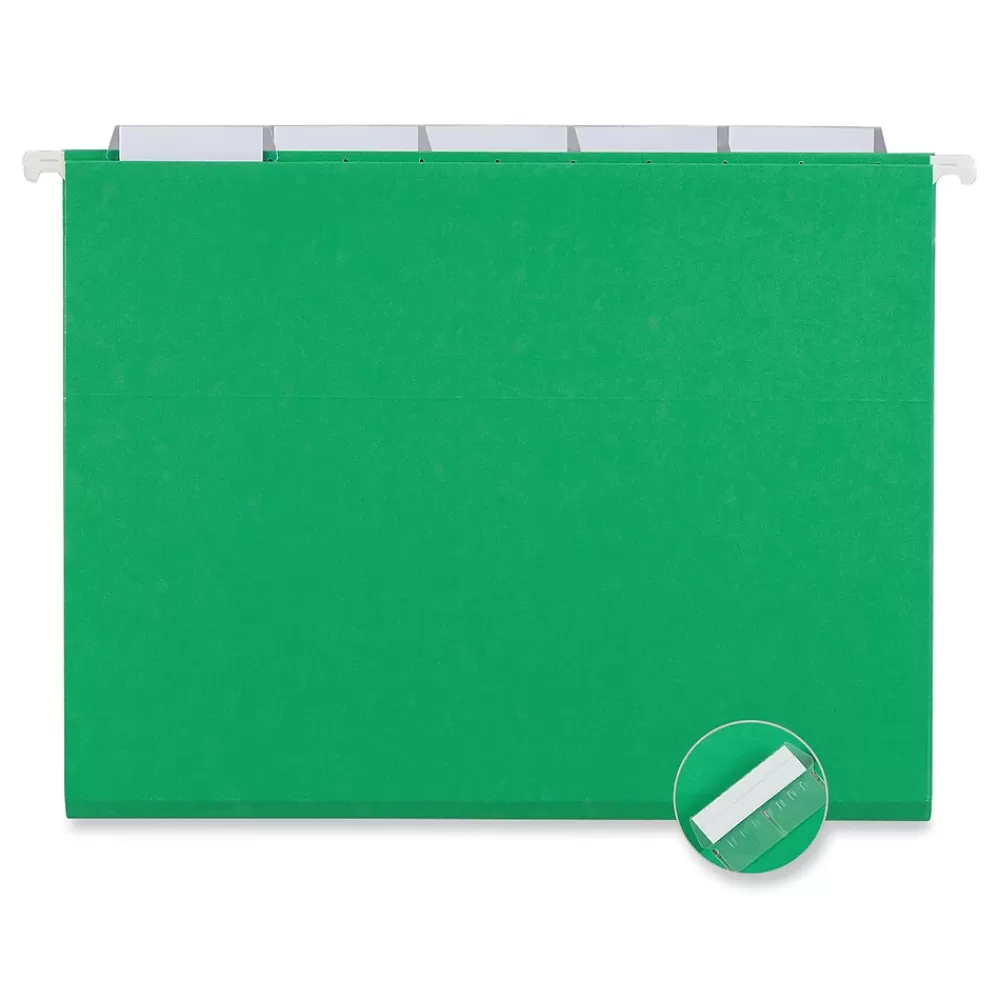 Universal Hanging File Folders<Recycled Hanging File Folder, Letter Size, Bright Green, 25/Box (UNV14117)