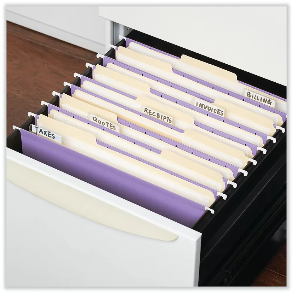 Universal Hanging File Folders<Recycled Hanging File Folder, Letter Size, Violet, 25/Box (UNV14120)
