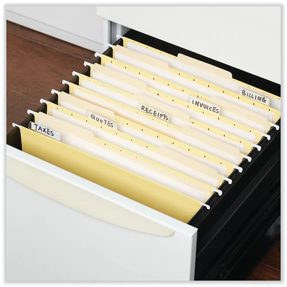 Universal Hanging File Folders<Recycled Hanging File Folder, Letter Size, Yellow, 25/Box (UNV14119)
