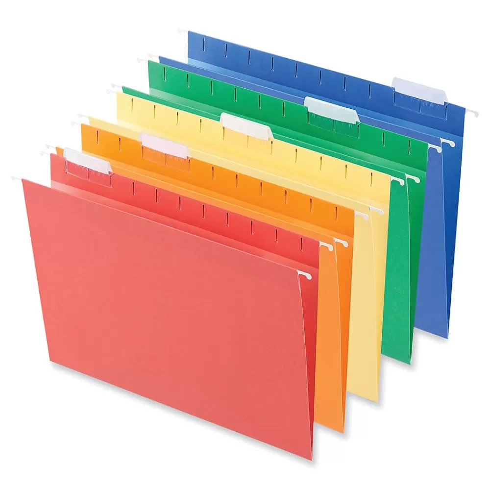Universal Hanging File Folders<Recycled Hanging File Folders, Letter Size, Assorted Colors, 25/Box (UNV14121)