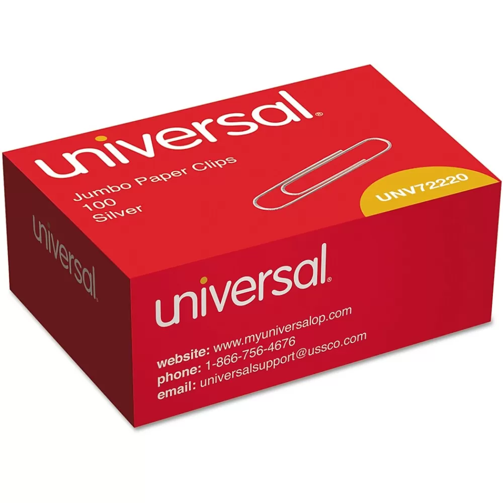 Universal Clips & Fasteners<Sparco Smooth Finish Jumbo Paper Clips, Silver, .045 Gauge, 1,000/Pk