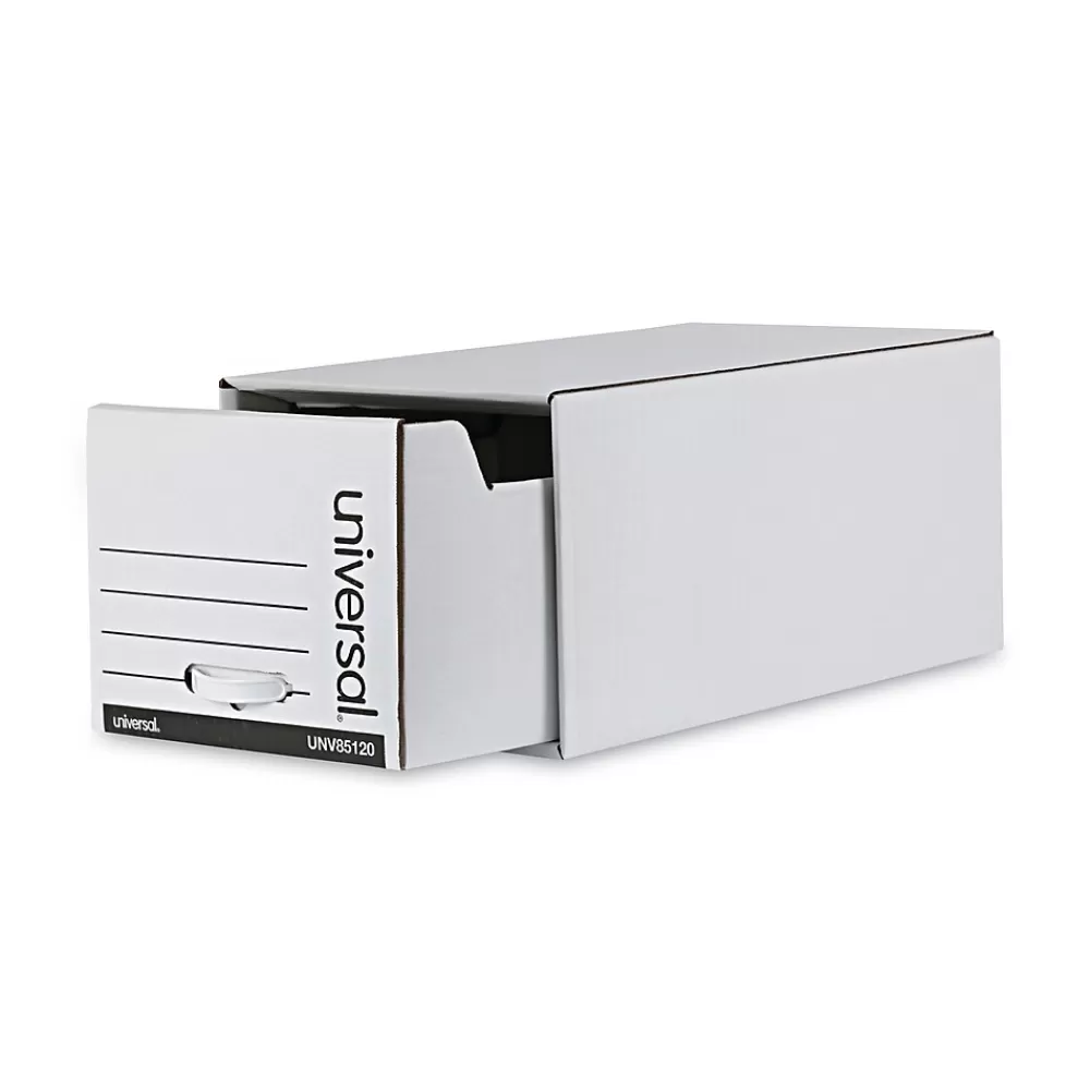 Universal File Storage<Storage Drawer File, Letter Size, White, 6/Carton (UNV85120)