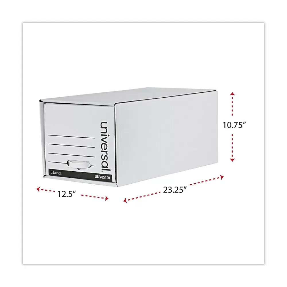 Universal File Storage<Storage Drawer File, Letter Size, White, 6/Carton (UNV85120)