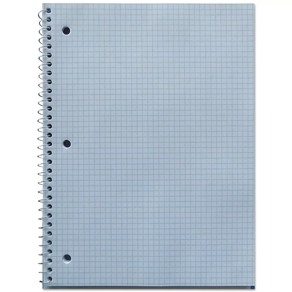 Universal Notepads<Wirebound Notebook, 4 sq/in Quadrille Rule, 10.5 x 8, White, 70 Sheets (UNV66630)