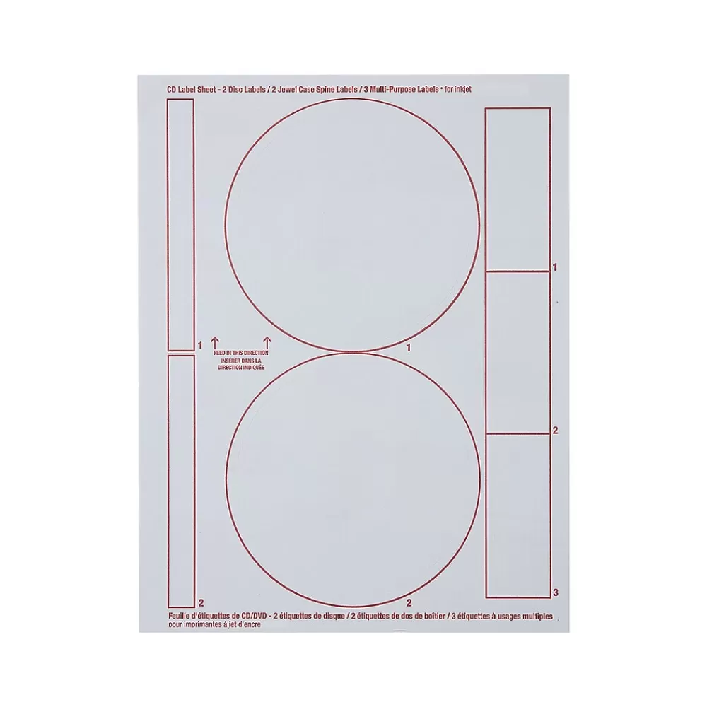 Verbatim Labels<Inkjet Media Labels, White, 7 Labels/Sheet, 50 Sheets/Pack (71126)