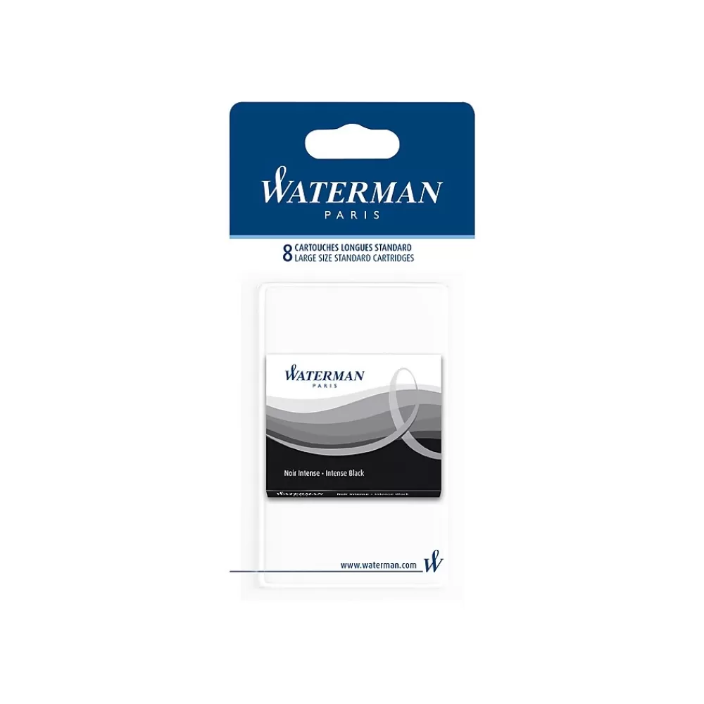 Waterman Pens<Paris Fountain Cartridge Pen Refill, Black Ink, 8/Pack (S0712991)