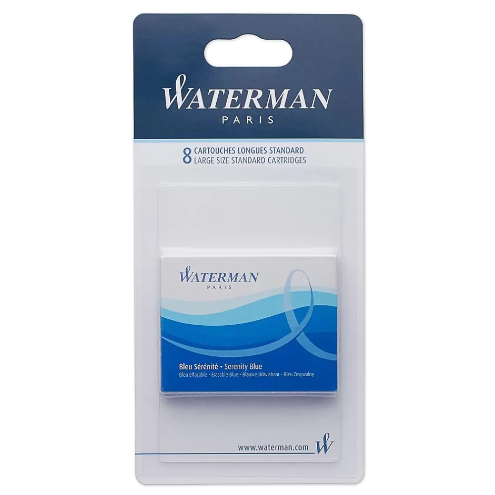 Waterman Pens<Paris Fountain Cartridge Pen Refills, Serenity Blue Ink, 8/Pack (S0713021)