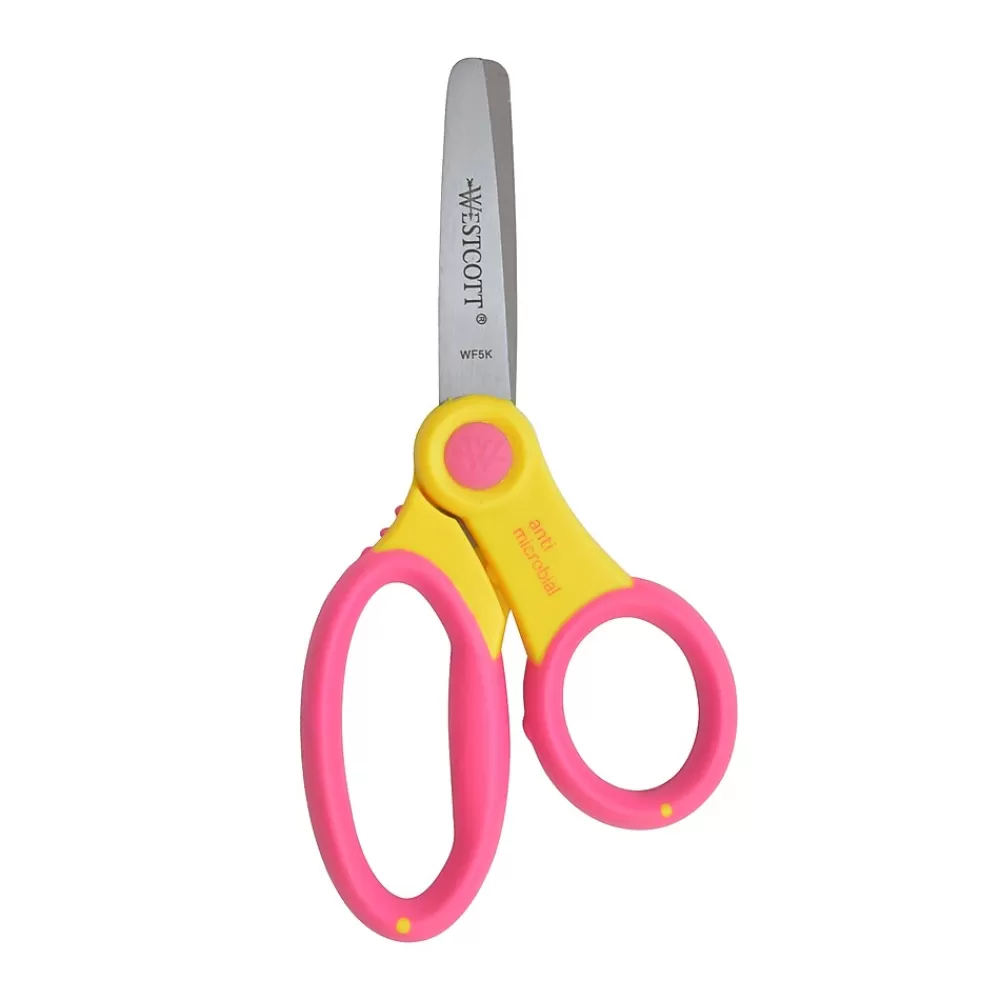 Westcott Scissors<5" Stainless Steel Kid's Scissors, Blunt Tip, Assorted Colors (14596)