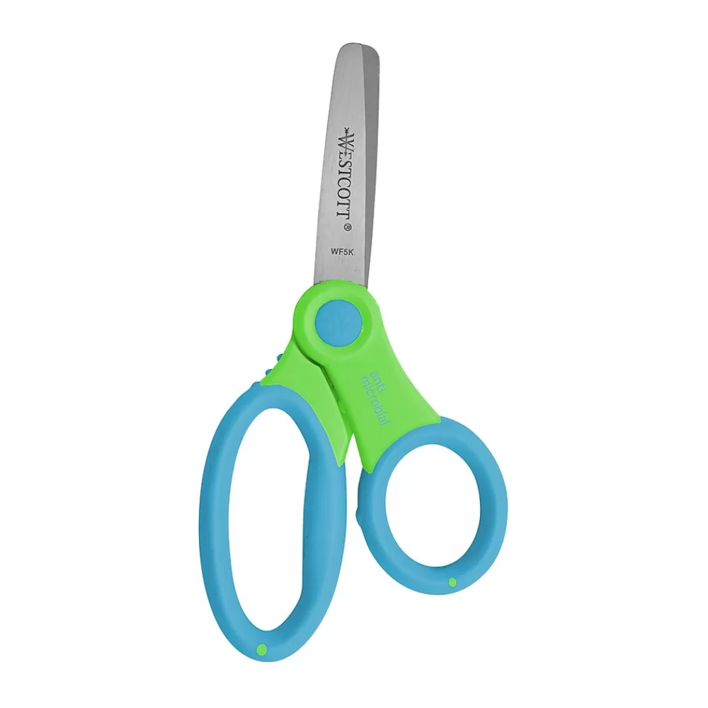 Westcott Scissors<5" Stainless Steel Kid's Scissors, Blunt Tip, Assorted Colors (14596)