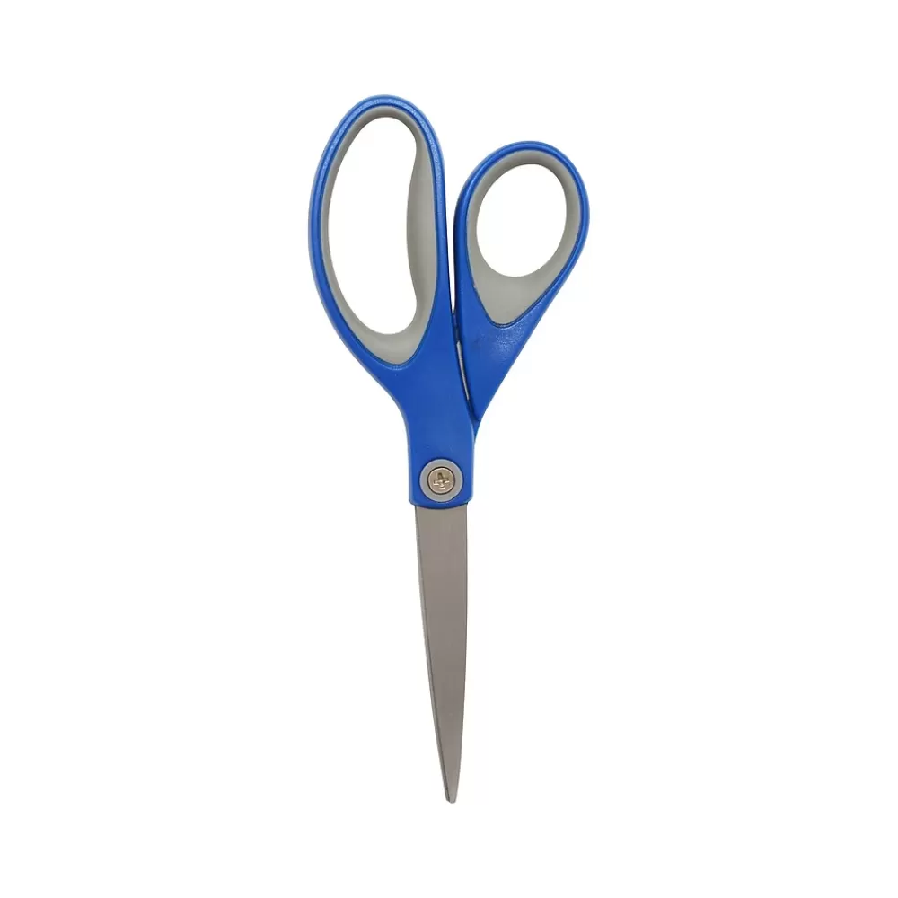 Westcott Scissors<8" Stainless Steel Scissors, Pointed Tip, Silver/Blue/Gray (17930)