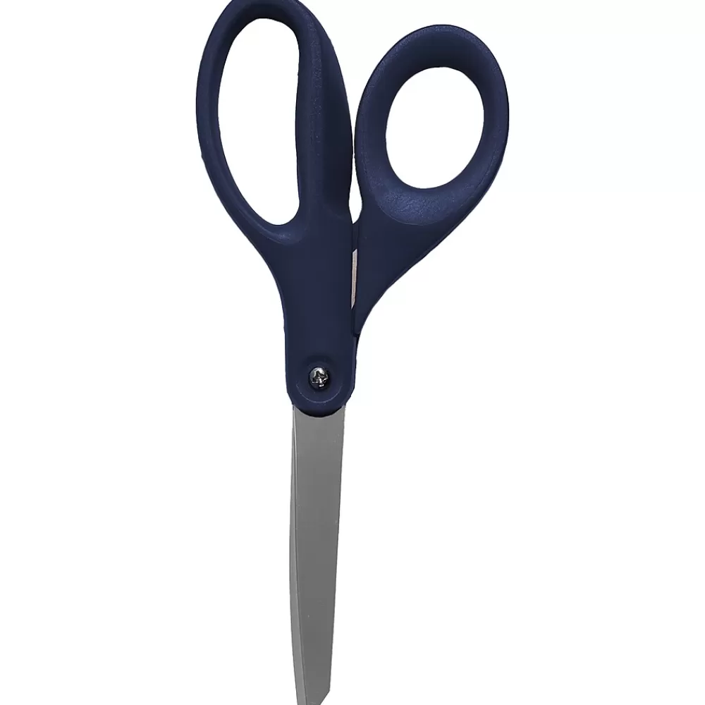 Westcott Scissors<8" Titanium Multi-Purpose/Heavy Duty Scissor, Blunt Tip, Navy (17509)