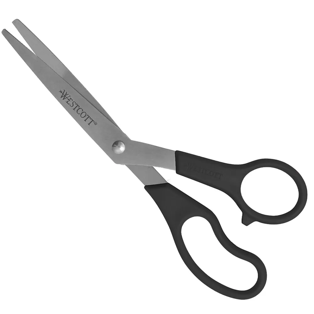 Westcott Scissors<All Purpose 8" Stainless Steel Standard Scissors, Pointed Tip, Assorted Colors, 3/Pack (13023/13403)