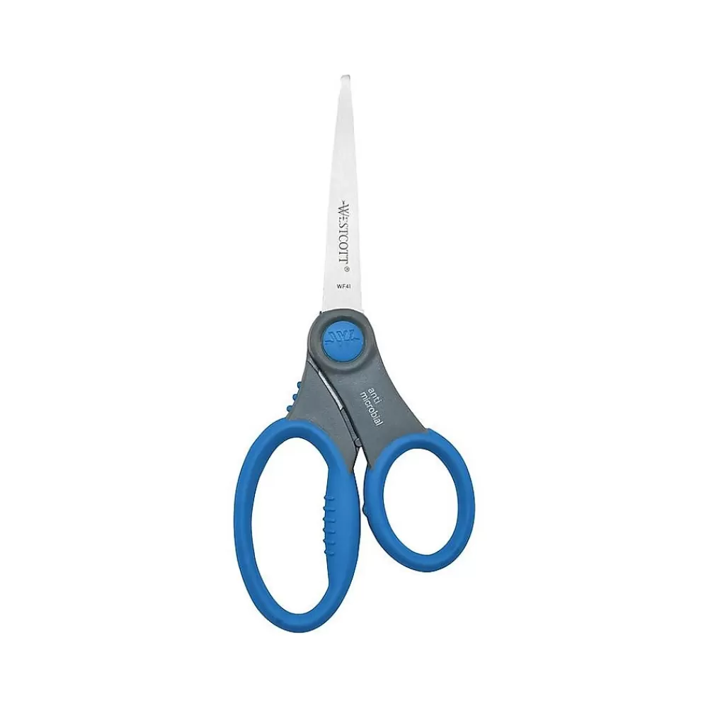 Westcott Scissors<Soft Handle Student 7" Stainless Steel Kid's Scissors, Pointed Tip, Assorted Colors (14609)