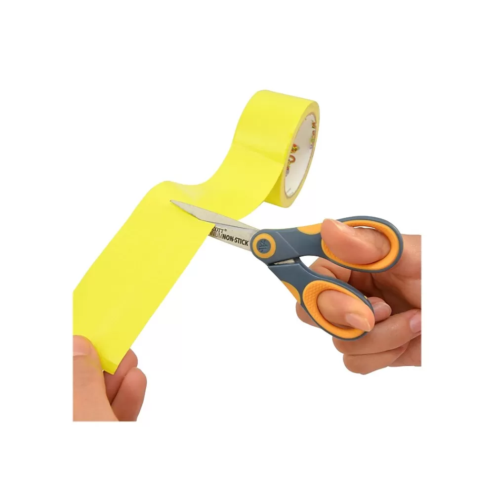 Westcott Scissors<Titanium Bonded 5" Non-Stick Titanium Multi-Purpose/Heavy Duty Scissor, Pointed Tip, Gray/Yellow (14881)