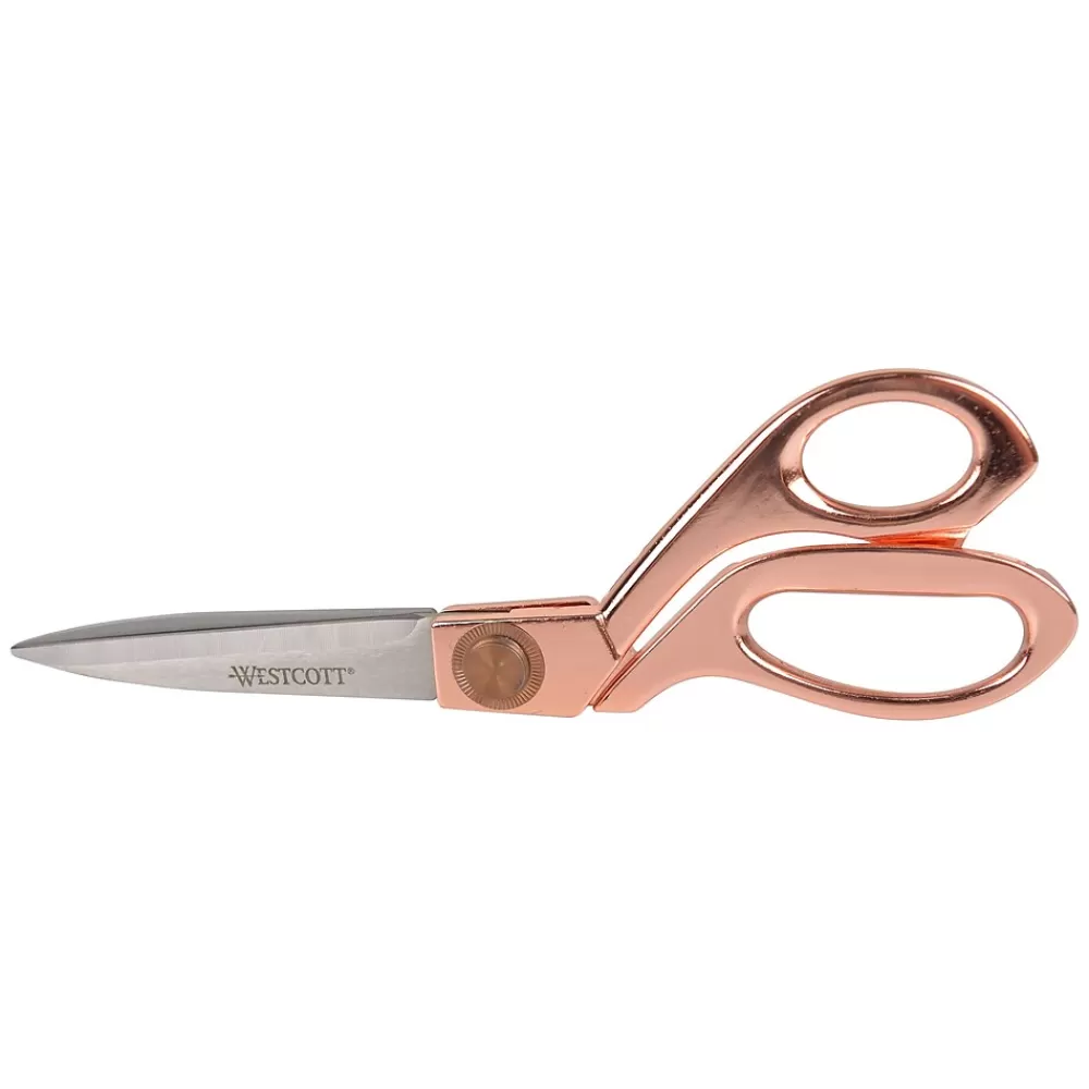 Acme United Scissors<Westcott® Vintage 8" Stainless Steel Heavy Duty Scissors, Pointed Tip, Rose Gold Finish (16968)