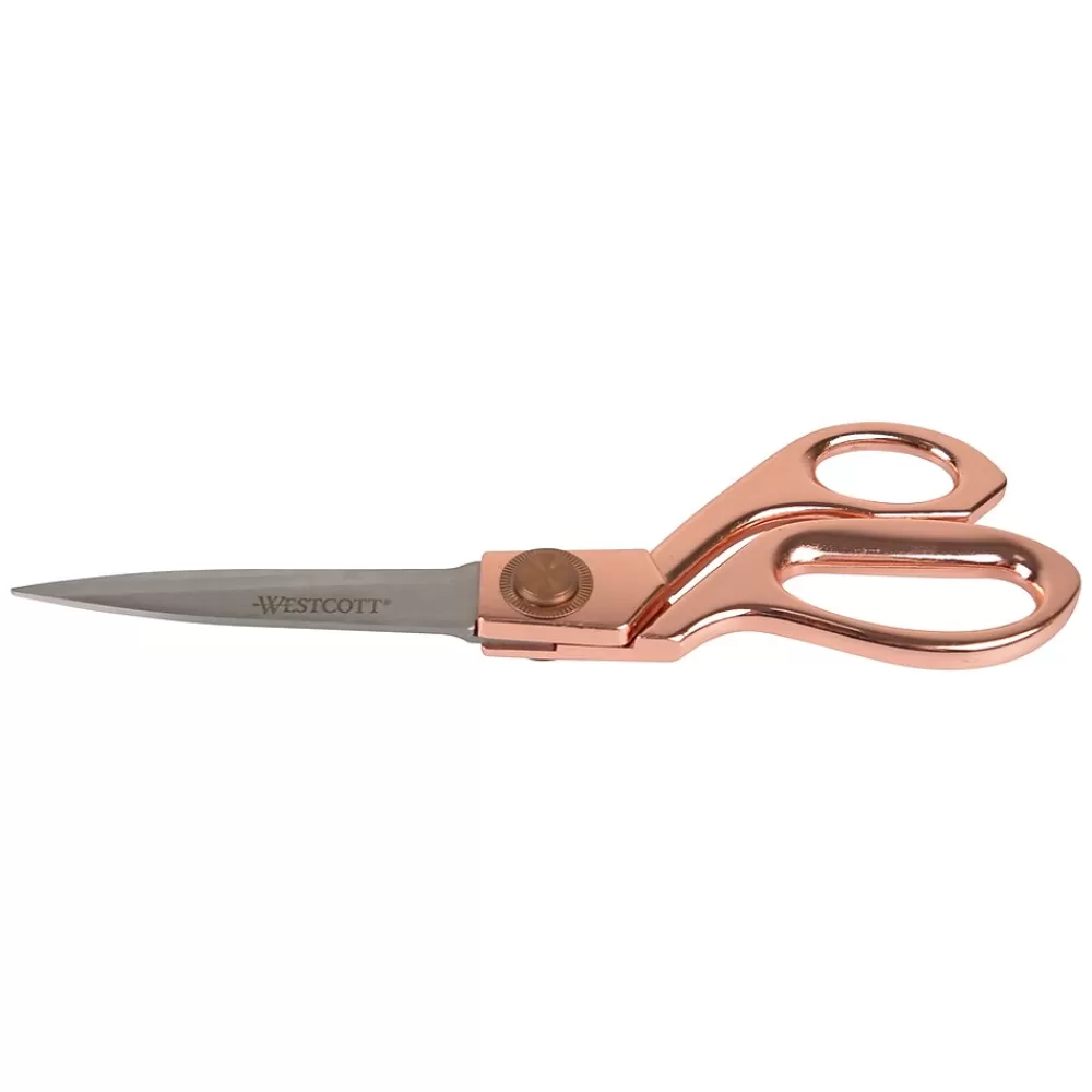 Acme United Scissors<Westcott® Vintage 8" Stainless Steel Heavy Duty Scissors, Pointed Tip, Rose Gold Finish (16968)