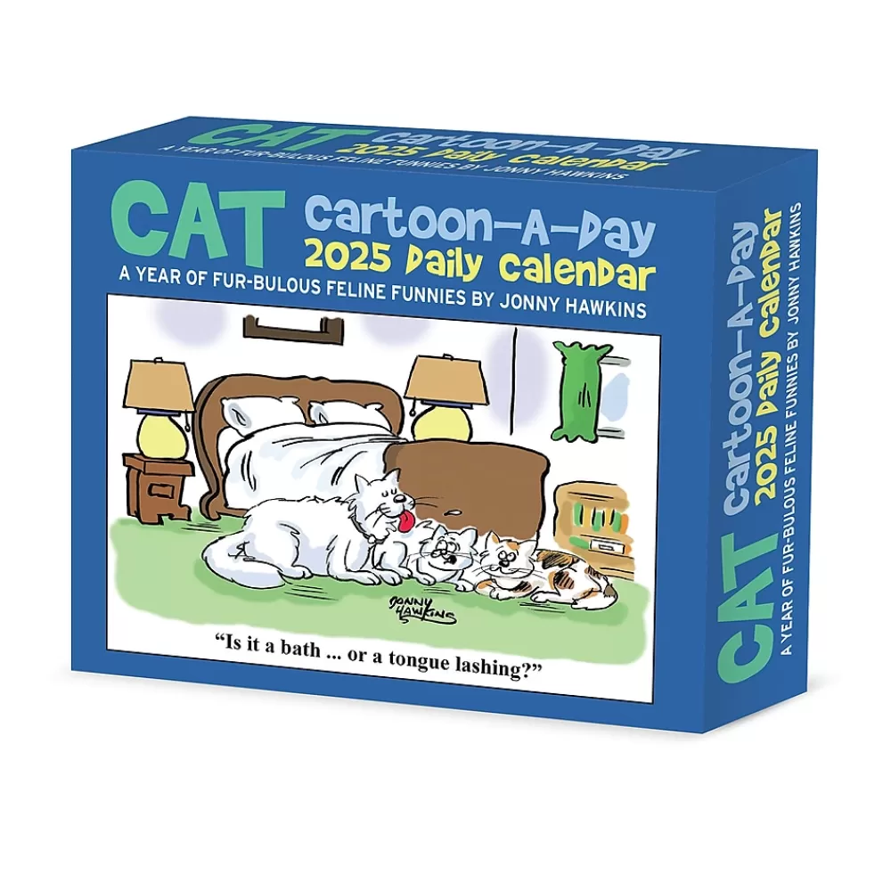Willow Creek 2025 Calendars<2025 Cat Cartoon-A-Day by Jonny Hawkins 6" x 5.5" Day-to-Day Calendar, Multicolor (40713)