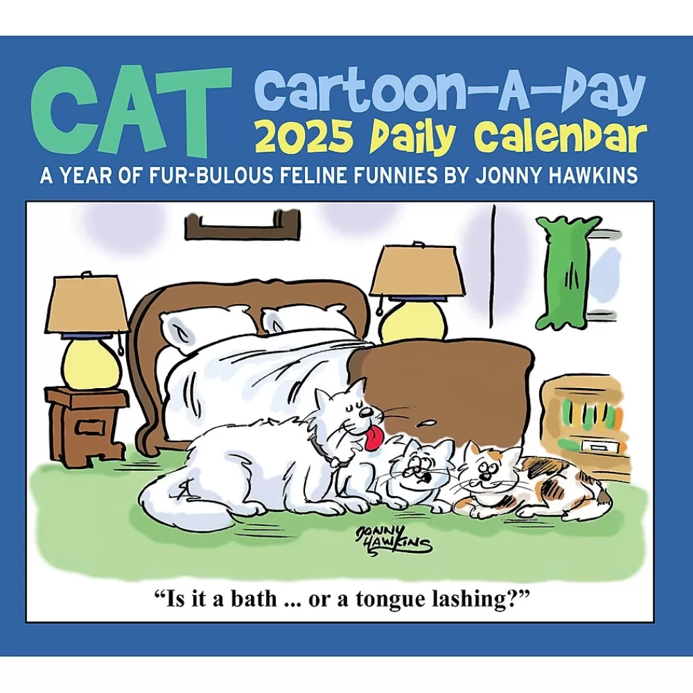Willow Creek 2025 Calendars<2025 Cat Cartoon-A-Day by Jonny Hawkins 6" x 5.5" Day-to-Day Calendar, Multicolor (40713)