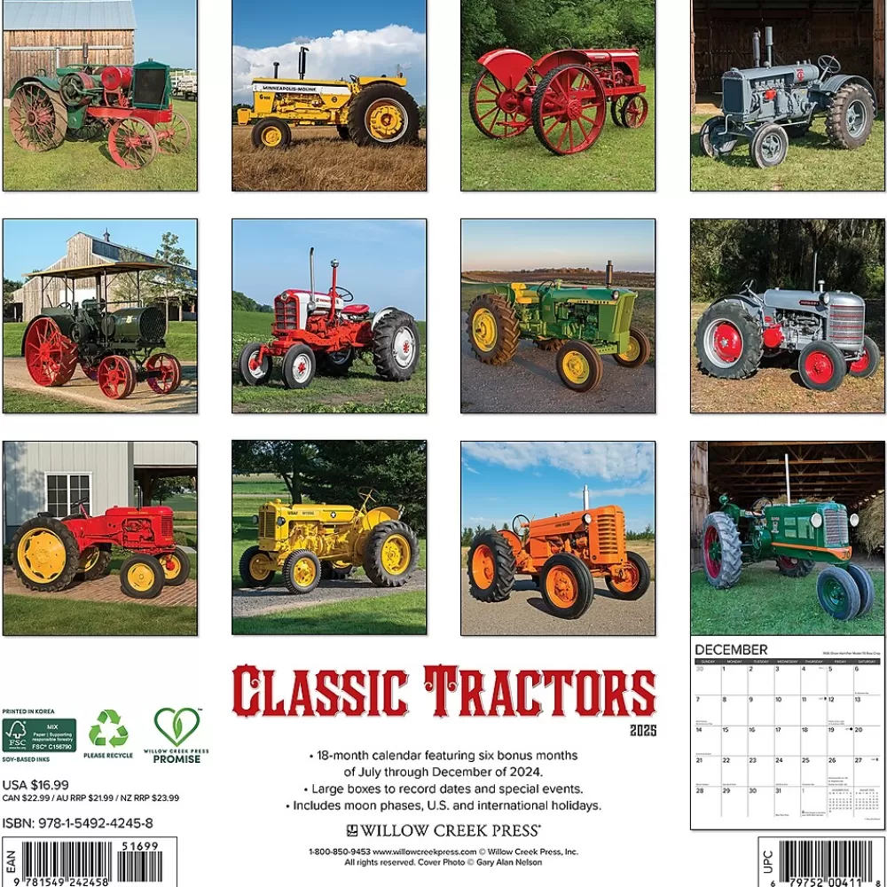 Willow Creek 2025 Calendars<2025 Classic Tractors 12" x 12" Monthly Wall Calendar (42458)