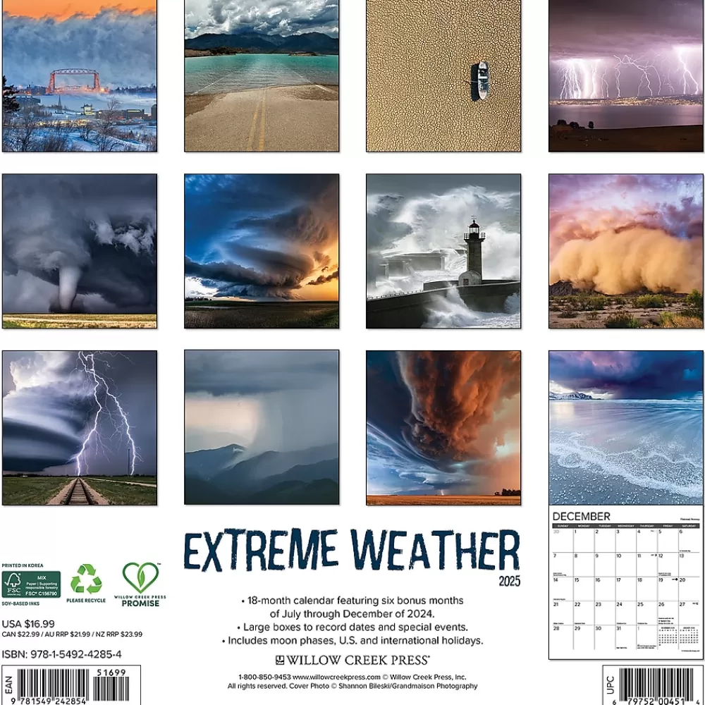 Willow Creek 2025 Calendars<2025 Extreme Weather 12" x 12" Monthly Wall Calendar (42854)