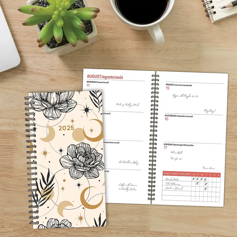 Willow Creek 2025 Planners<2025 Floral Moon 3.5" x 6.5" Weekly Planner Cover, Multicolored (48733)