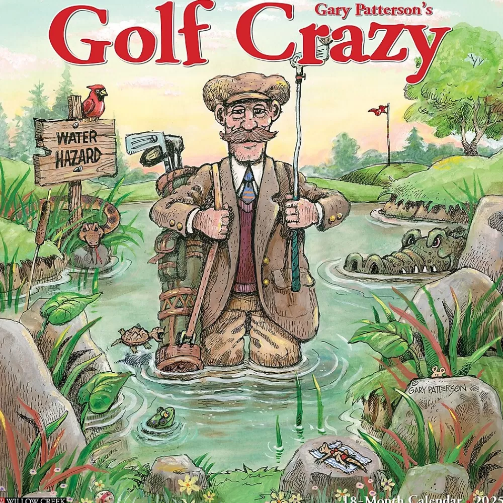 Willow Creek 2025 Calendars<2025 Golf Crazy Cartoon 12" x 12" Monthly Wall Calendar (43141)