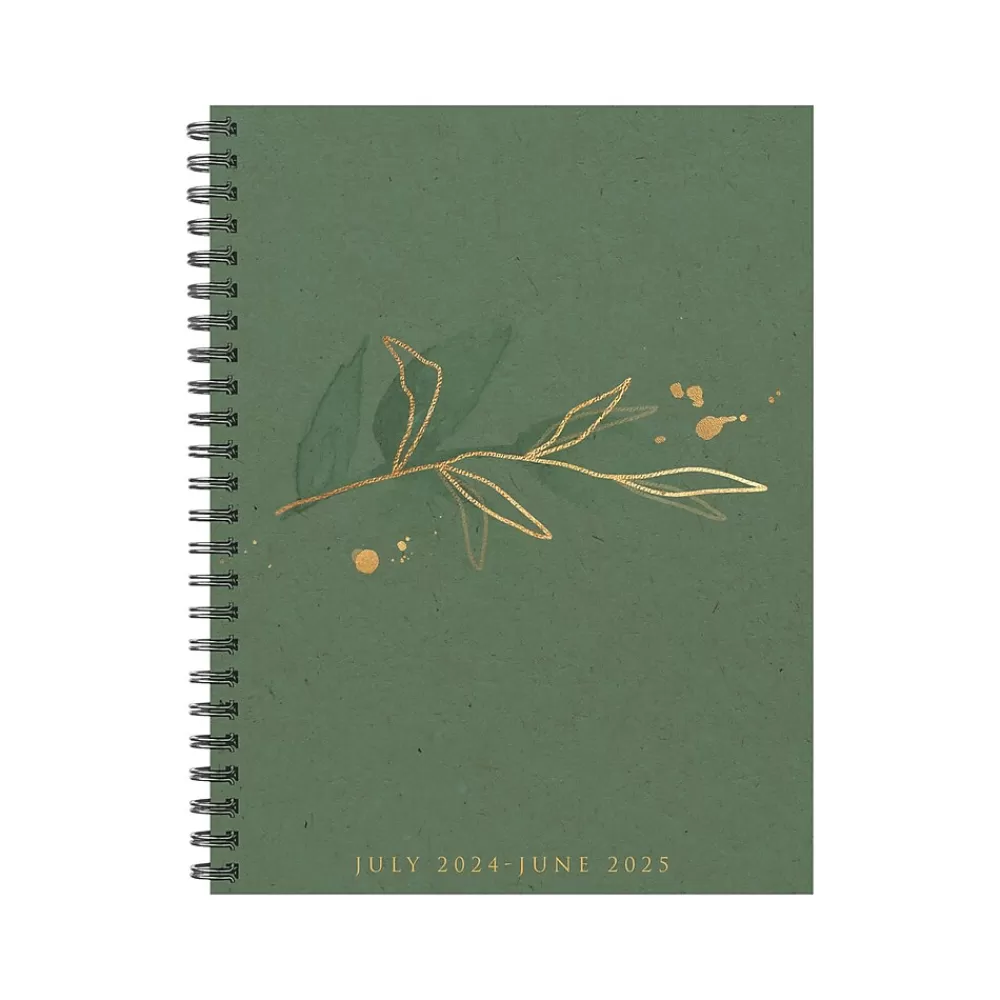 Willow Creek Academic Planners<2024-2025 Ivy Green 6.5" x 8.5" Academic Weekly & Monthly Planner, Paper Cover, Green/Gold (47743)