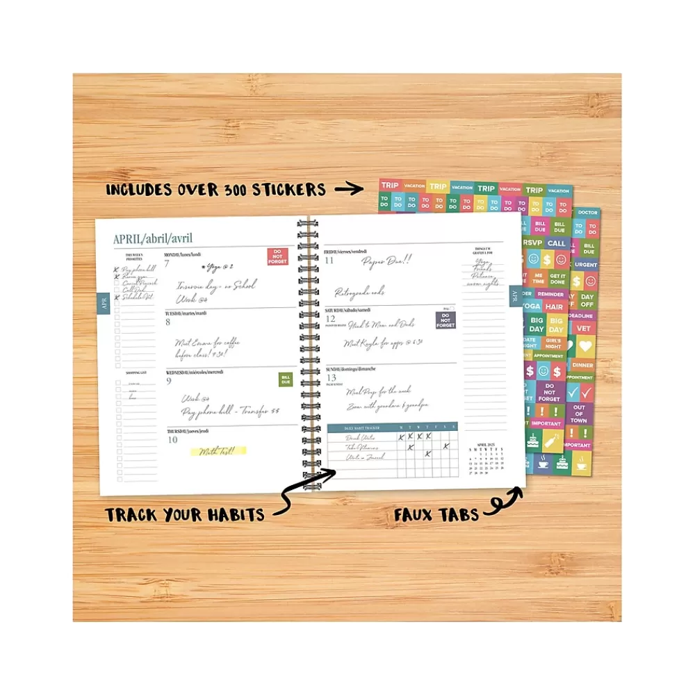 Willow Creek Academic Planners<2024-2025 Ivy Green 6.5" x 8.5" Academic Weekly & Monthly Planner, Paper Cover, Green/Gold (47743)