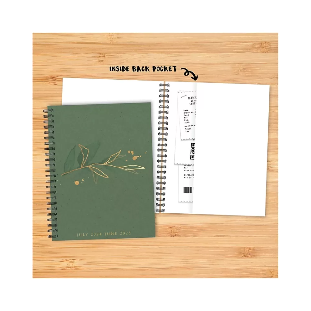 Willow Creek Academic Planners<2024-2025 Ivy Green 6.5" x 8.5" Academic Weekly & Monthly Planner, Paper Cover, Green/Gold (47743)