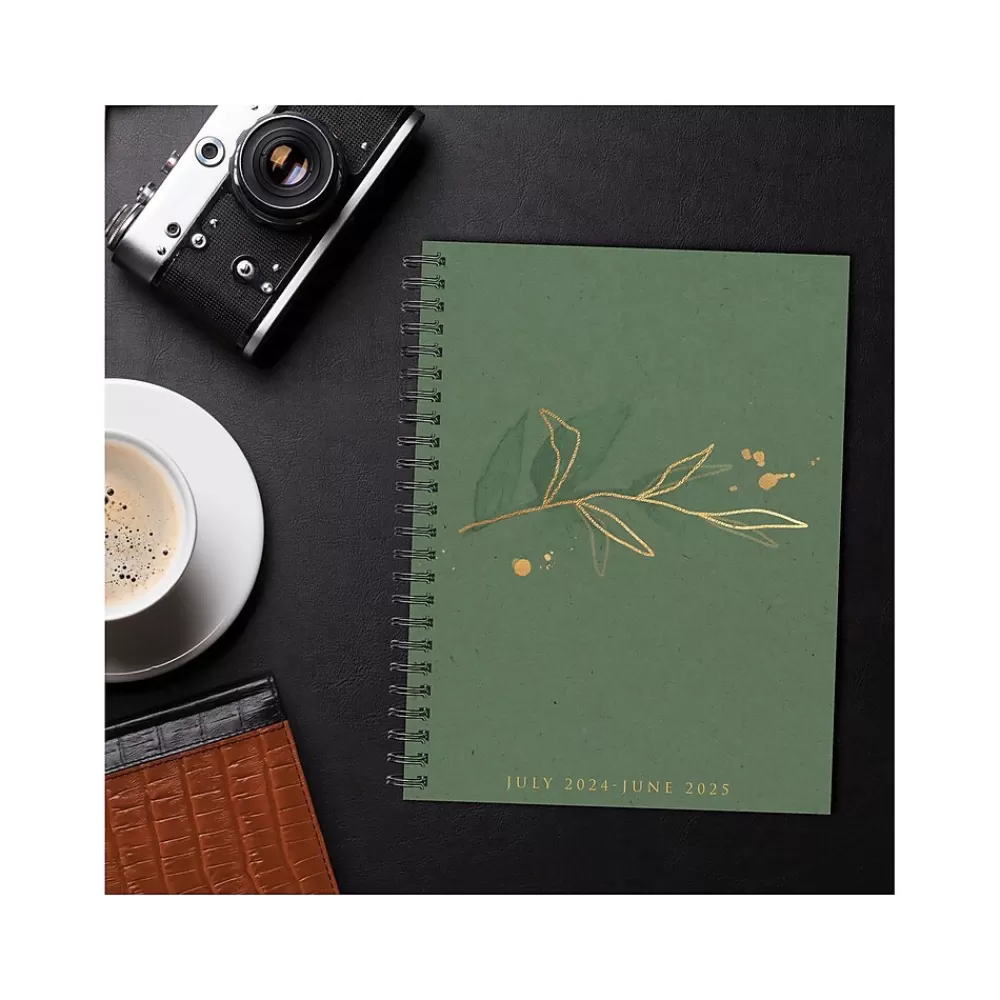 Willow Creek Academic Planners<2024-2025 Ivy Green 6.5" x 8.5" Academic Weekly & Monthly Planner, Paper Cover, Green/Gold (47743)