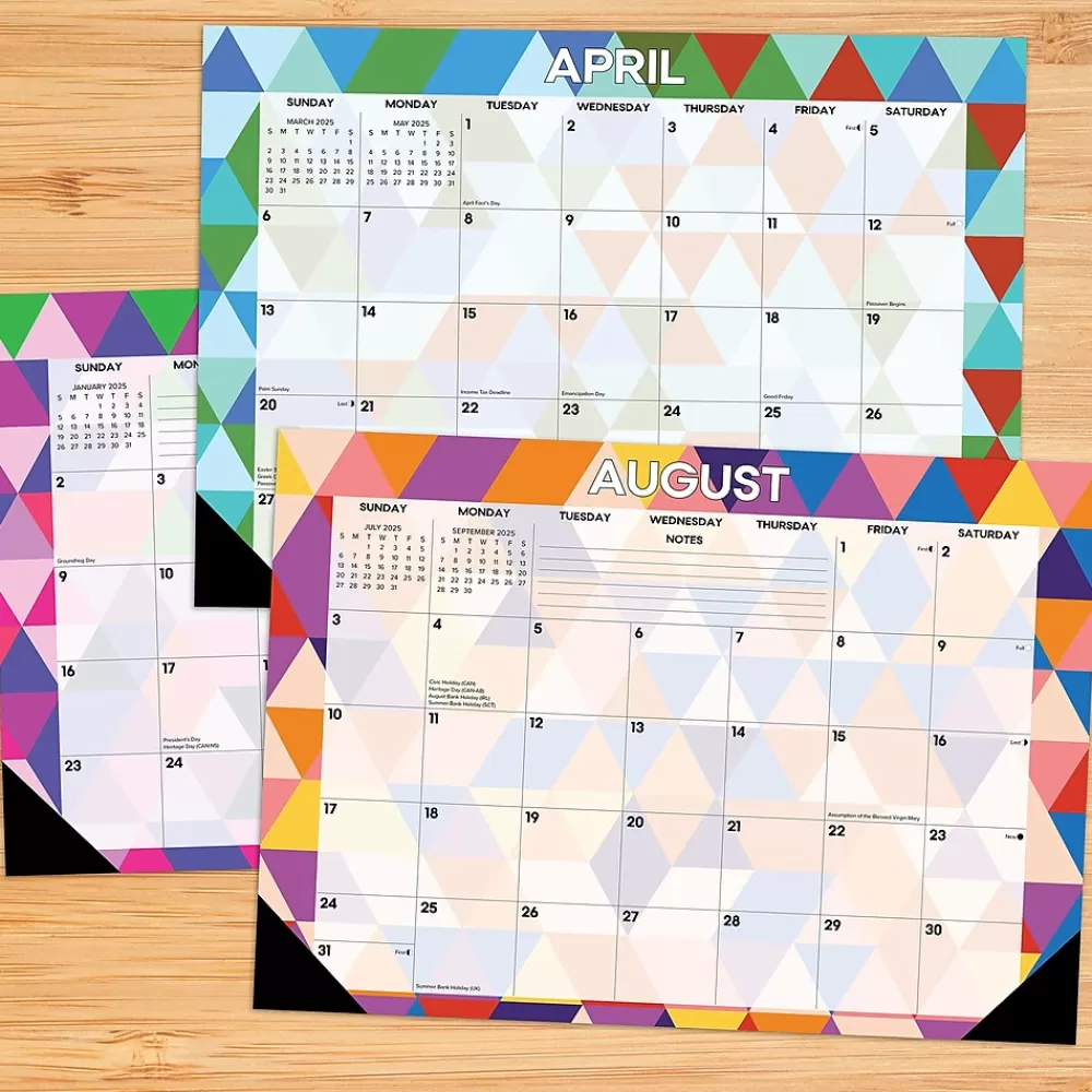 Willow Creek 2025 Calendars<2025 Modern Geomtric 17" x 12" Monthly Desk Pad Calendar (47828)