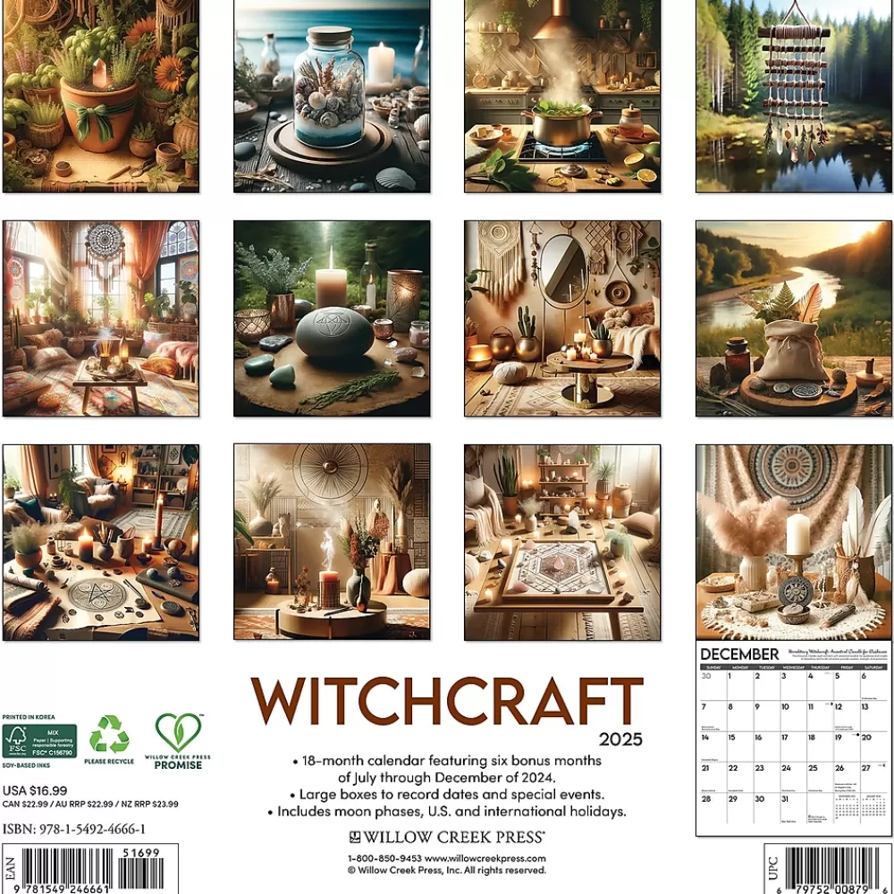 Willow Creek 2025 Calendars<2025 Witchcraft-There's Magic in All of Us 12" x 12" Yearly Wall Calendar (46661)