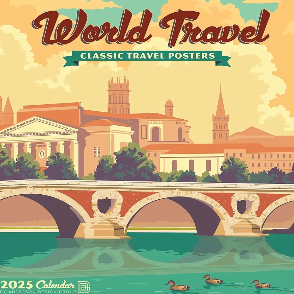 Willow Creek 2025 Calendars<2025 World Travel Art Posters 12" x 12" Monthly Wall Calendar (45510)