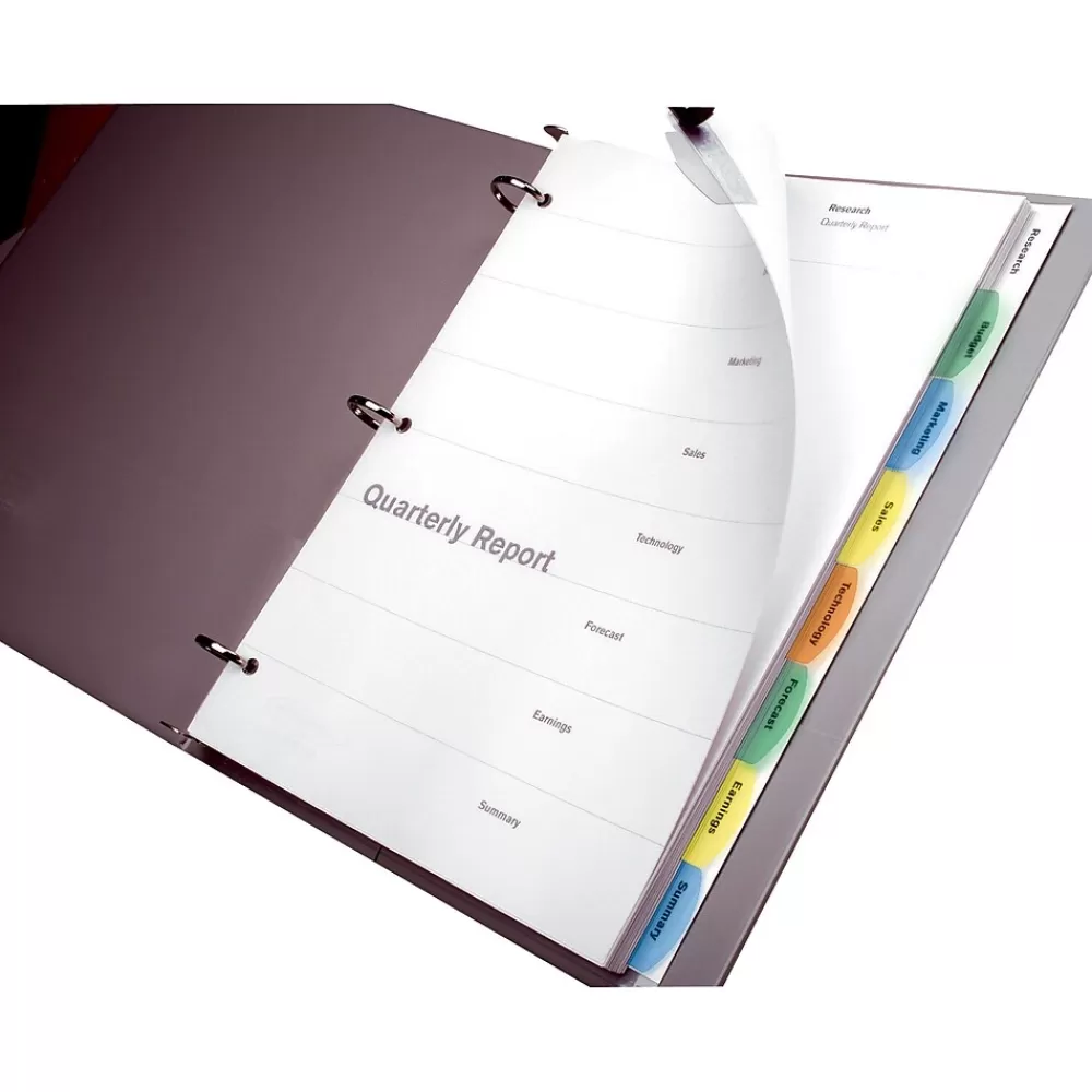 Wilson Jones Dividers<View-Tab Blank Paper Dividers, 8-Tab, White, Set (W55965)