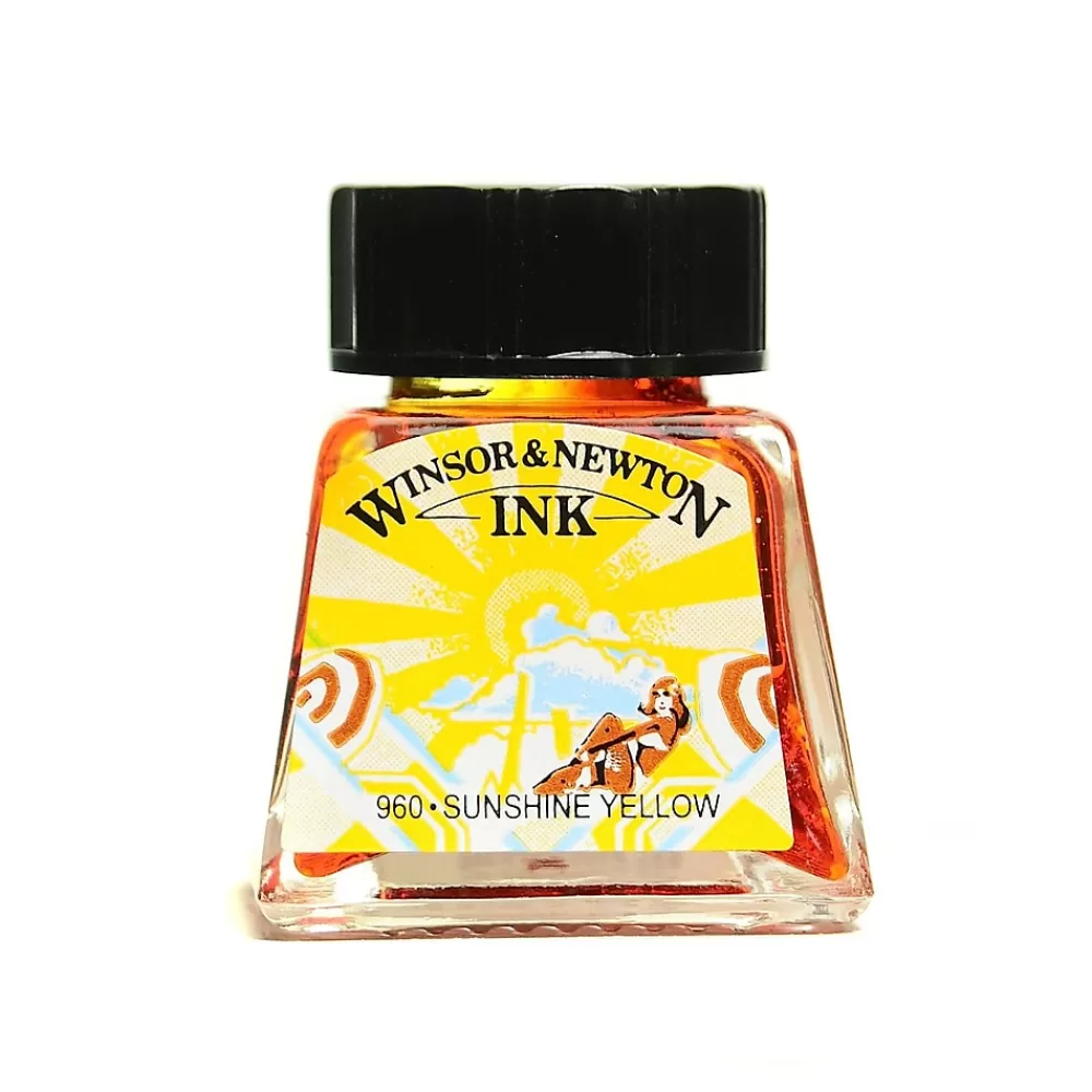 Winsor & Newton Pens<Winsor and Newton Drawing Inks sunshine yellow 14 ml 633 [Pack of 4]