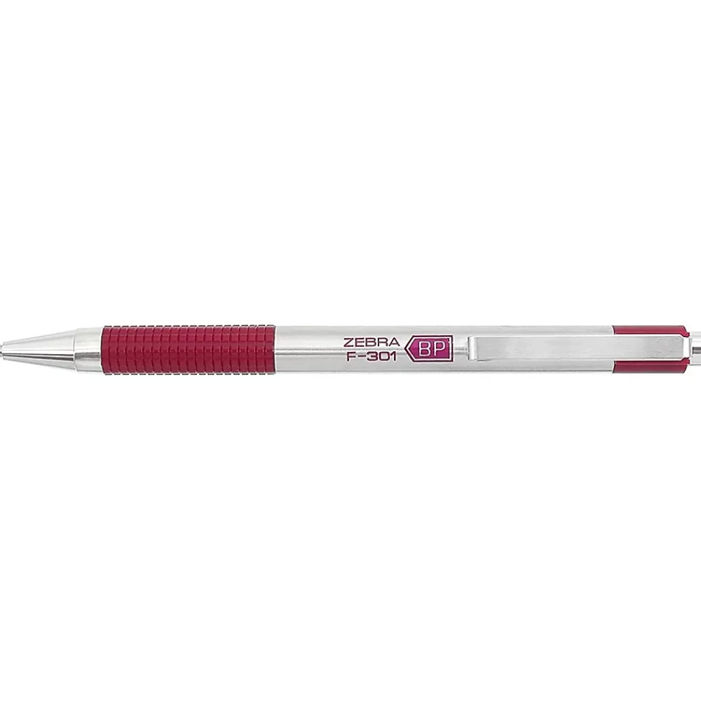 Zebra Pens<F-301 Retractable Ballpoint Pen, Fine Point, 0.7mm, Assorted Ink, 4 Pack (27174)
