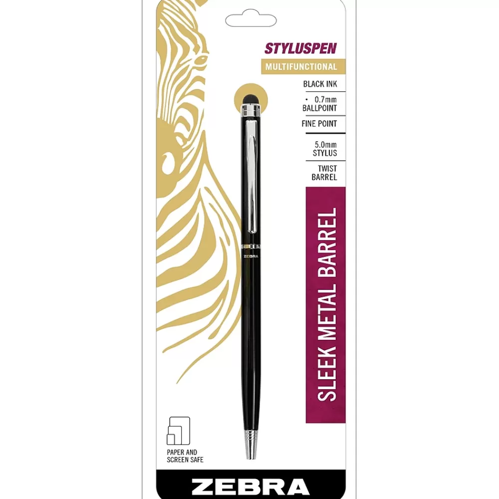 Zebra Pens<Stylus Ballpoint Pen, Fine Point, 0.7mm, Black Ink (33111)