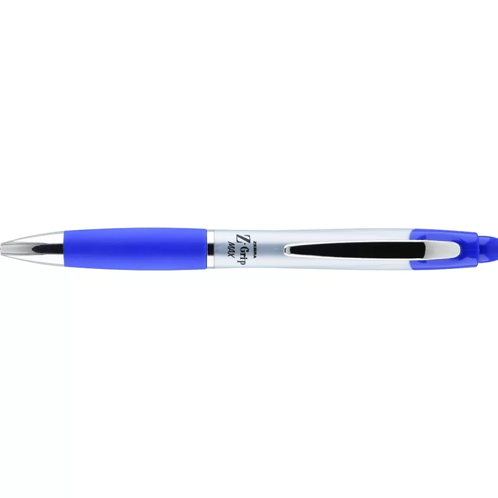 Zebra Pens<Z-Grip Max Retractable Ballpoint Pen, Medium Point, 1.0mm, Blue Ink, Dozen (22420)