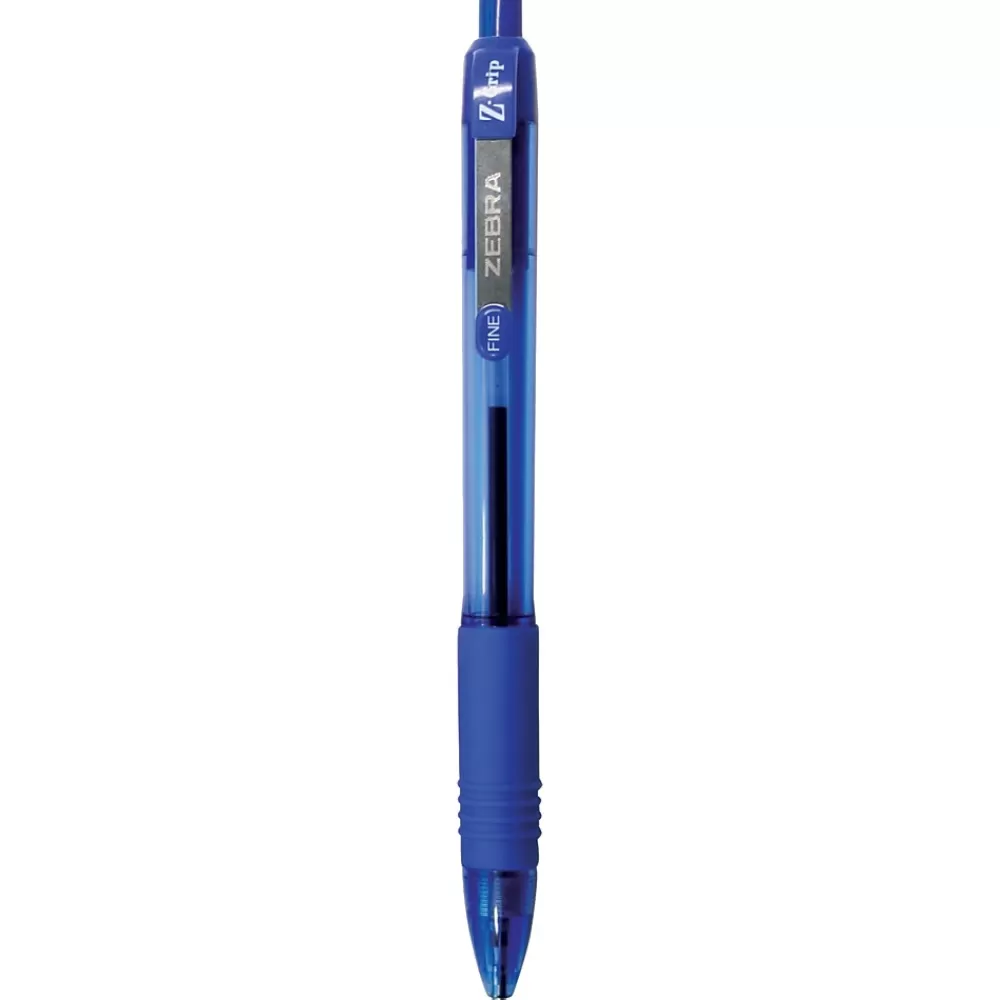 Zebra Pens<Z-Grip Retractable Ballpoint Pen, Fine Point, 0.7mm, Blue Ink, Dozen (23920)