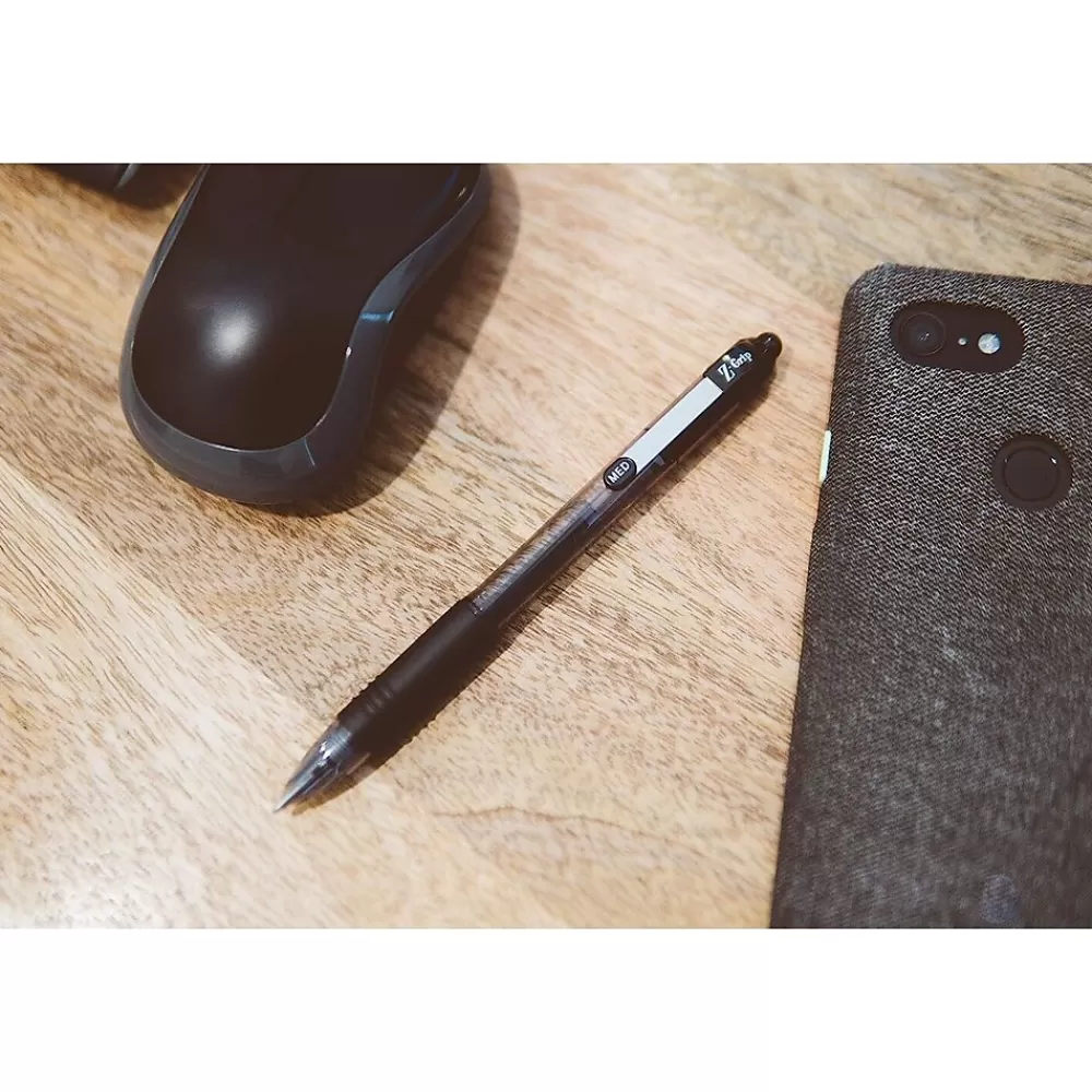 Zebra Pens<Z-Grip Retractable Ballpoint Pen, Medium Point, 1.0mm, Black Ink, Dozen (22210)