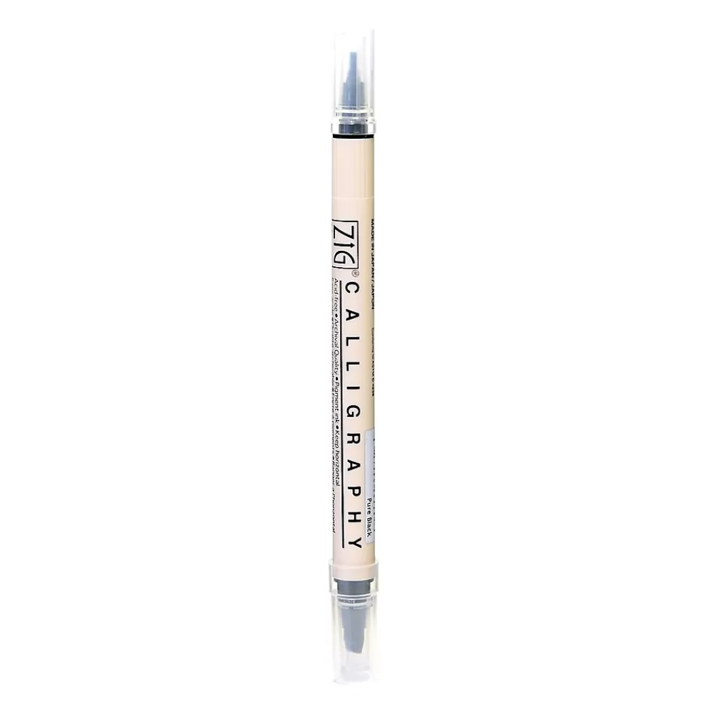 Zig Markers<Memory System Twin Tip Calligraphy Pen Pure Black [Pack Of 12] (12PK-MS3400/10)